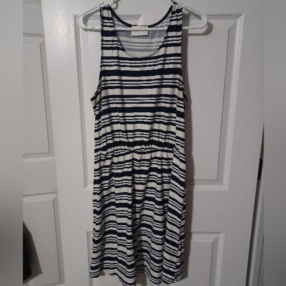 Dress striped blue white L